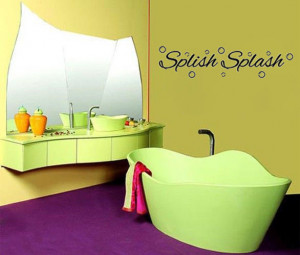 SPLISH SPLASH BATHROOM BATH TOILET LOVE DECAL - Say Quote Word ...