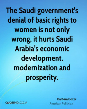 The Saudi government's denial of basic rights to women is not only ...