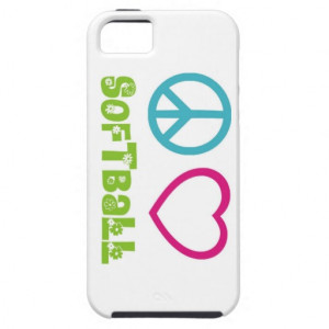 Peace Love Softball iPhone 5 Cases