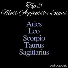 Top 5 Most Aggressive Zodiac Signs More