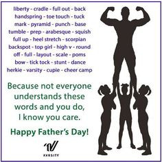 Happy Father's Day to my dad and all of the other cheer dads!