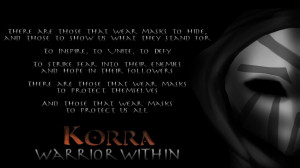 Korra: Warrior Within - Masks by TheRonAndOnly