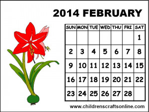 February Calendar Coloring