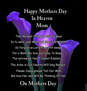 Happy mother's day to my mother-in-law in heaven! We all miss you ...