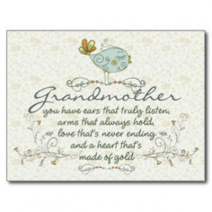 Grandmother Poem with Birds Postcard