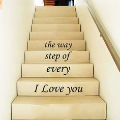 Wall Decal Quote I love you every step of the way STAIR CASE Stairway ...