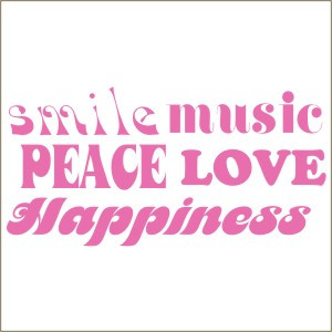 ... , sticker, 60's lingo, stencil, love, smile, peace, happiness, music