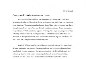 ... Lennie ~ George and Lennie- COmparison and Contrast - A-Level English