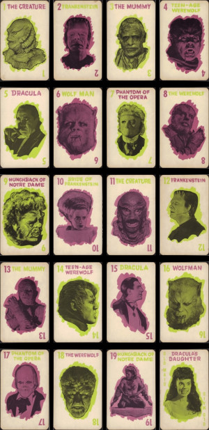 Milton Bradley’s Universal Monsters themed old maid cards from 1964.