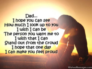Sweet poem for dad from son daughter respect and love