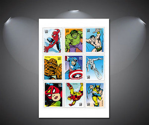 Vintage Marvel Comic Heroes Collage Poster A0, A1, A2, A3, A4 Sizes