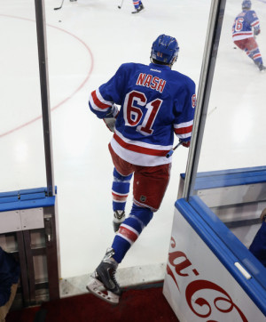 Rick Nash Rick Nash 61 of the New York Rangers skates in warm ups