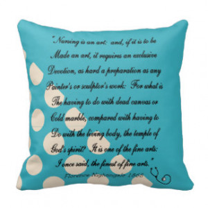 Nurse Graduation Pillow Florence Nightingale Quote Throw Cushion