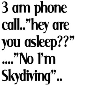 Am Phone Call, Hey Are You Asleep, No I’m Skydiving - Funny Quotes