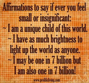 Affirmations when you feel small or insignificant! **Share this and ...
