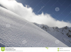 Ski Slope In Powder Snow, Mountain Landscape Stock Image - Image ...