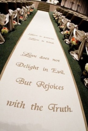 Biblical quote aisle runner