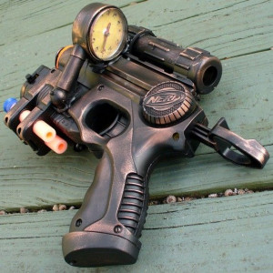 steampunk Nerf gun;; would make for awesome wedding couple pics!