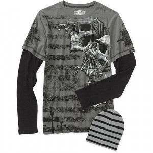 MMA Elite Big Men's Stripe Madness Long Sleeve Jersey with Beanie ...