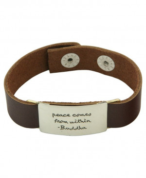 Buddha Quote Leather Bracelet