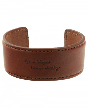 Bendable Leather Cuff Bracelet Life Whispers Quote (Usa):