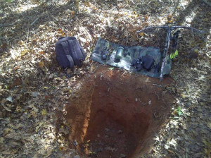 Digging a fox hole is an essential Doomsday defense tactic.