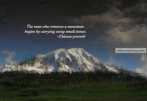 The man who removes a mountain begins by carrying away small stones ...