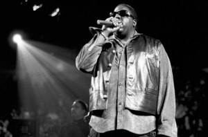 Notorious B.I.G. performing at Madison Sq Garden for Urban Aid on 10-5 ...