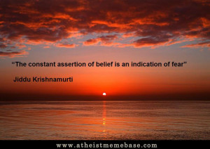 ... assertion of belief is an indication of fear