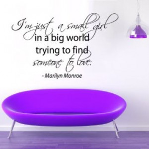 Wall Decals Vinyl Decal Sticker Marilyn Monroe Quote I'm Just a Small ...