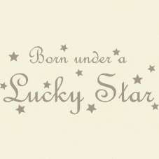 ... under a lucky star - Wall Quote Lettering Transfer for Babies Nursery