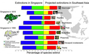 Southeast Asian extinctions projected due to habitat loss (source ...