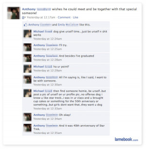 Re: Awkward/Funny/Embarrassing Facebook Moments (neenjah)