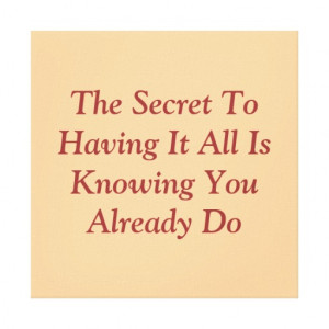 Secret Quote Wall Hanging Canvas Prints