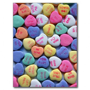 Sweetheart Candy Sayings Valentine's Day Card Postcard