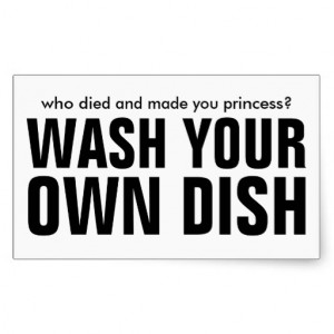 Wash your own dish - add your own text sticker