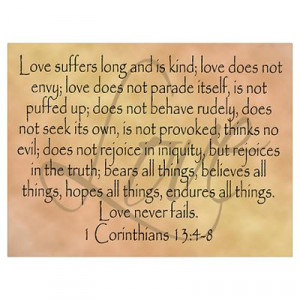 CafePress > Wall Art > Posters > Framed Bible Verse, Love Poster