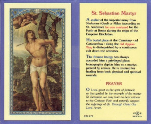 Saint Sebastian Prayer Card