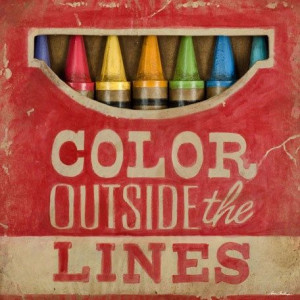 Inspirational Quote Art - 'Color Outside the Lines' Wall Art, 24 x 24 ...