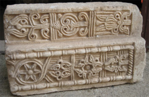 decorative stone taken from Gradište - now kept in the church of ...