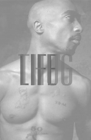 Black and White Typography 2pac Tupac thug life west coast