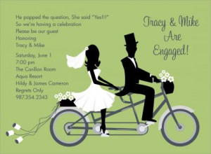 Tandem Bike Ride Wasabi Wedding Invitations