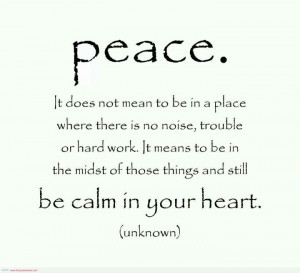 Strive for peace.
