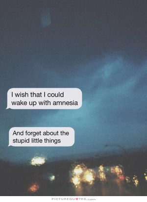 Wish That I Could Wake Up with Amnesia