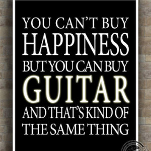 Guitar Inspirational Quote Poster, guitarist, Happiness, musi... More