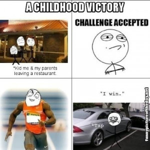 Victory Leaving Restaurant Racing To Car Funny Challenge Accepted Meme