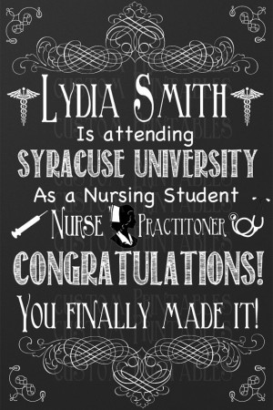 Custom Chalkboard Nursing Student Congratulations - RN, LPN, Nurse ...