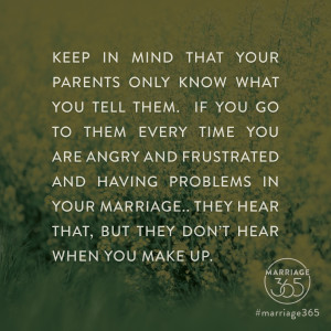 There can be no divided loyalties. When you get married and start ...