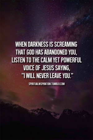 Listen for that still small voice.