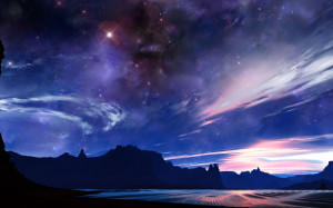 Download Clear night sky in the desert wallpaper